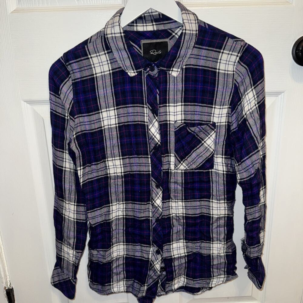 Rails Women's Chico Flannel Plaid Button Up size S Small